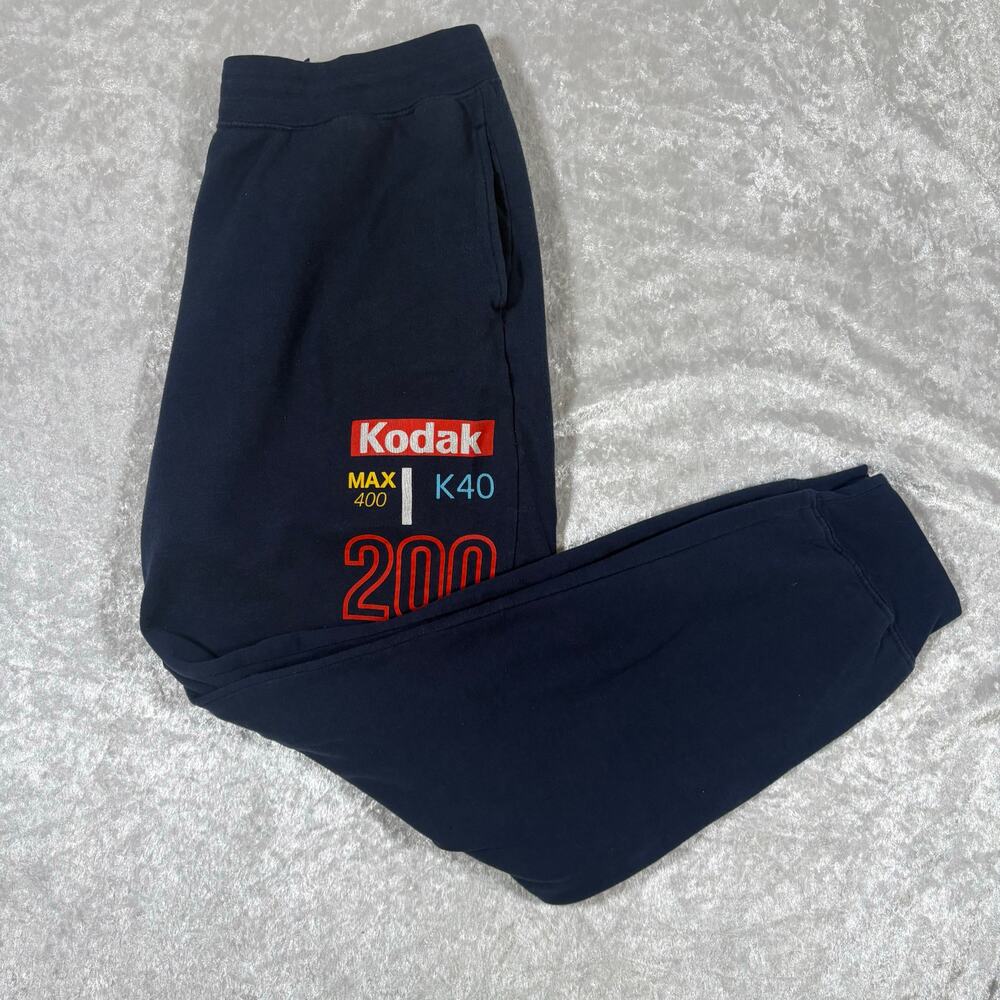 Kodak Camera Dark Blue Large Sweat Pants Logo Embroidered
